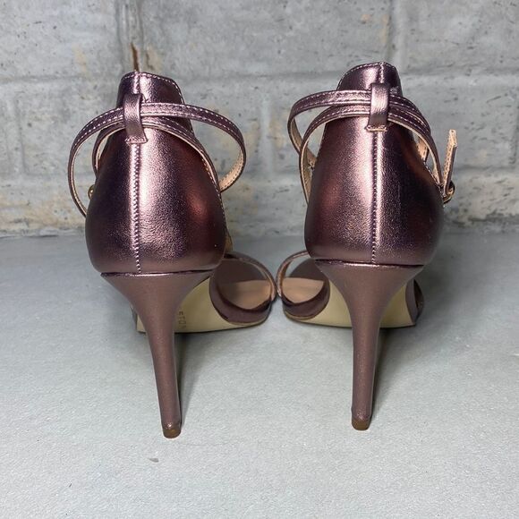 NWOB MSRP $328 Halston Heritage Evie Mink Leather Heel Sandals Women's Size 6 - Picture 5 of 6